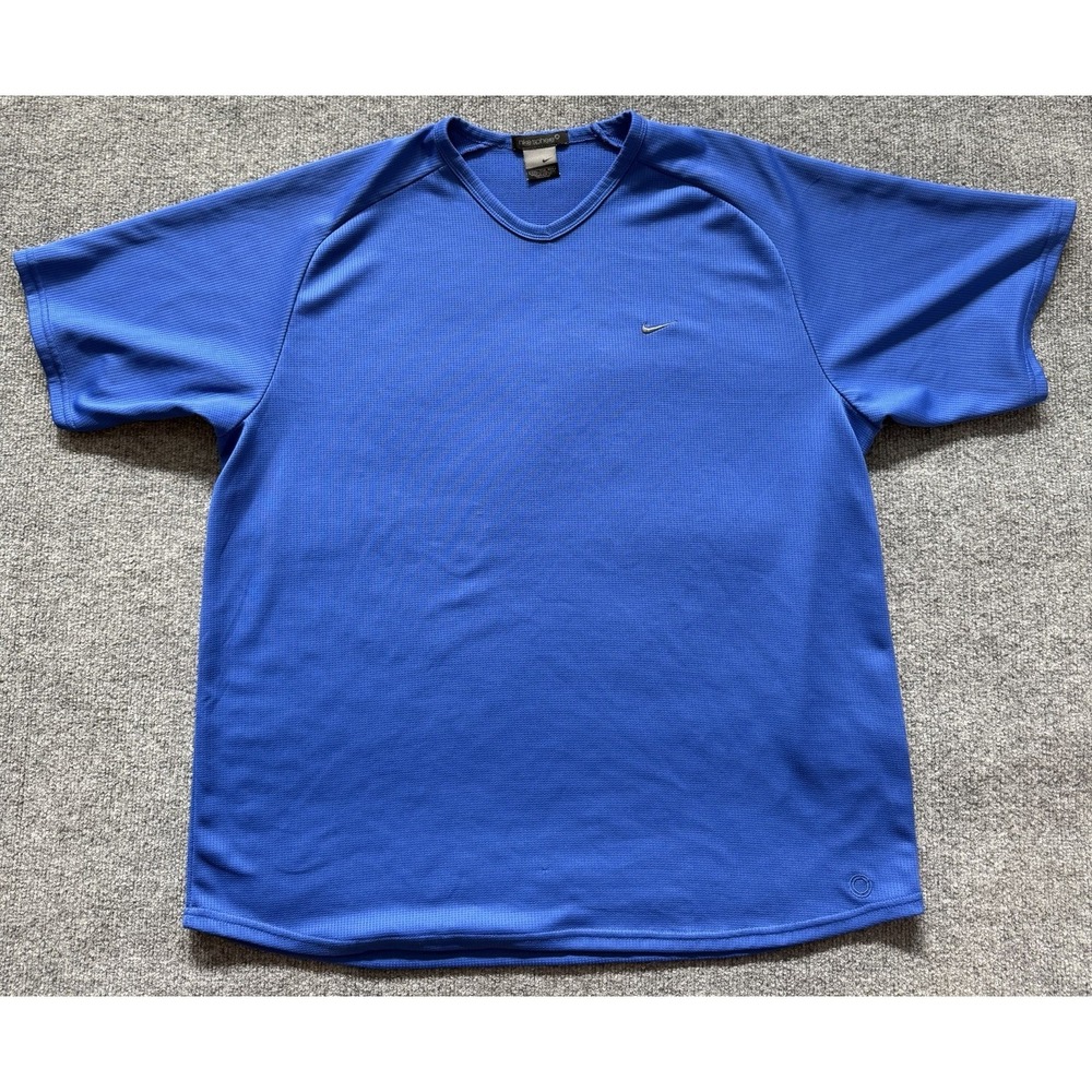 VTG Nike Sphere Thermal Element Running Top‎ Blue Woven Textured Shirt XXL